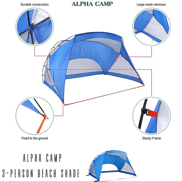 3-Person Sport/Beach Shelter Easy Up Sun Shade 9x6 - Picture 11 of 12